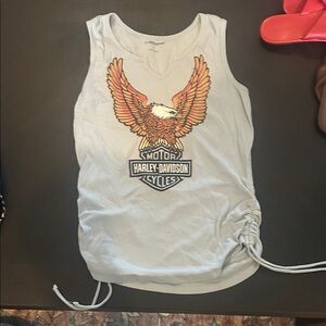 Harley-Davidson White Tank with Orange Eagle Graphic